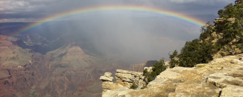 Rainbows over the Grand Canyon